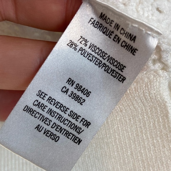 THEORY MESH POINTELLE HEAVY KNIT SHORT SLEEVE BLOUSE TOP - Picture 4 of 7